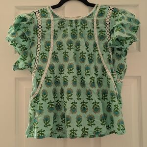 Joie Ruffle Sleeve Cotton Top